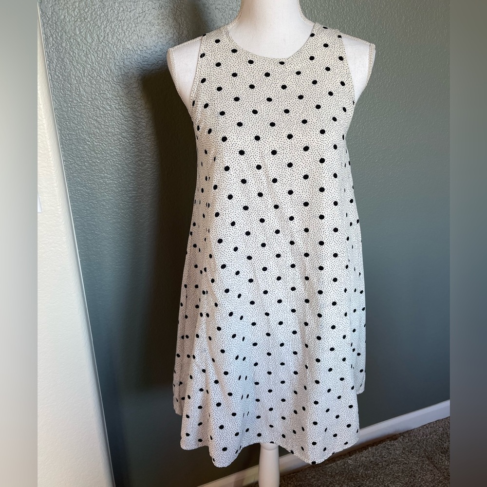 White with black polka dots dress